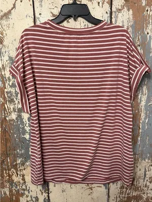 Bloomchic Red and White Striped Short Sleeve Tee size 12 NWOT thumbnail 2