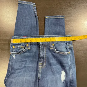 7 For All Mankind Dark Blue Distressed Skinny Jeans size 24 thumbnail 6