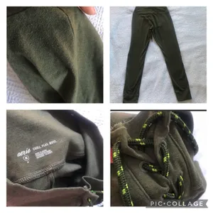 high waisted lace up army green olive leggings thumbnail 2