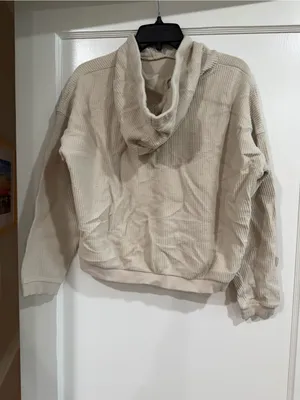 aerie women’s drawstring Hoodie in Cream thumbnail 5