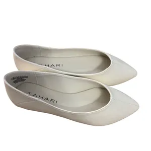 Tahari Flats 6.5 Paris Off White Pointed Toe Vegan Leather Ballet Shoes thumbnail 3