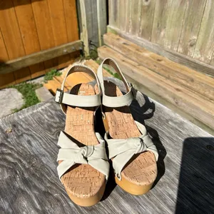 Kork-Ease Women's Dawson Wedge Platform Sandals Off White Size 9‎ thumbnail 4
