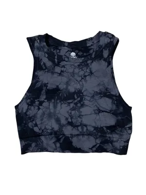 SoulCycle By NLX Black Tie Dye Cropped Tank Top Yoga Pilates Athleisure S thumbnail 2