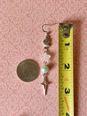 Handmade y2k Kawaii grunge funky mix material dangle earrings💛 thumbnail 5