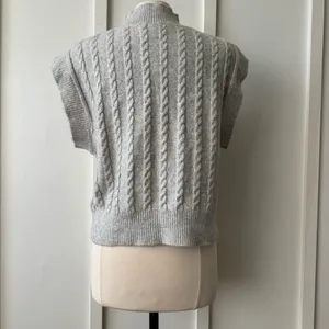 Cupcakes and Cashmere Gray Cable Knit Sweater Vest thumbnail 6