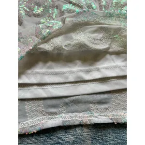 Lovely Day White Iridescent Sequin Corset Lace Up Back Bodycon Mini Dress Medium thumbnail 5