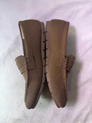 Woven Penny Loafers Mules in Tan for Women thumbnail 6