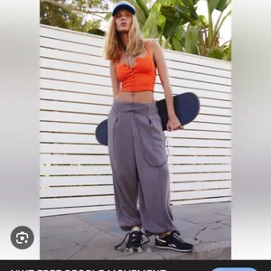 Free people movement grey logo cheer on sweatpants S $98 fall casual active thumbnail 2