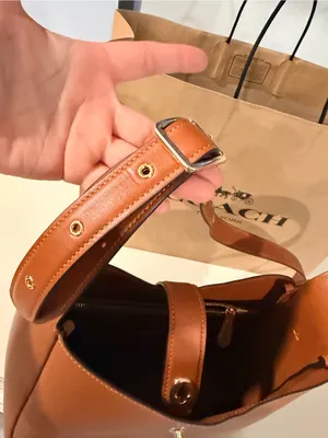 Coach Hadley convertible Tan Leather Shoulder Bag with Gold Hardware thumbnail 12
