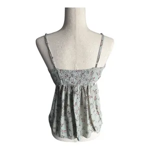 American Eagle Outfitters-Green floral top-size medium Super cute floral top, side cut outs, smocked back, adjustable straps, excellent condition Measurements: Bust: armpit to armpit 17-19 inches Length: shoulder seam to bottom 21 inches thumbnail 6