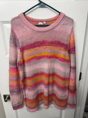 GAP Multicolor Pink Stripe Crewneck Sweater thumbnail 1