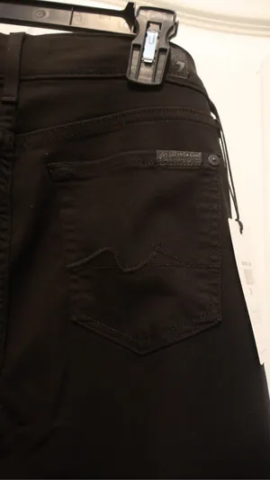 NWT 7 For All Mankind Ankle Gwenevere Distressed Skinny Jeans Black Size 29 thumbnail 9