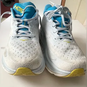 Hoka One One White and Blue Athletic Shoes thumbnail 7