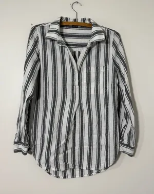 Sanctuary Women's Striped Button-Up Shirt, Size XS, Linen Cotton blend thumbnail 1