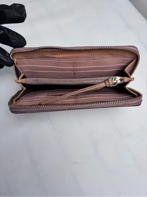 Chloé Eclipse Zip Around Continental Wallet Vintage Tan Leather Gold Hardware thumbnail 8