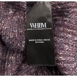 White House | Black Market Purple Cardigan Size Small Chunky Marled Cropped Sweater Knit Wool Blend thumbnail 7