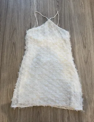 White Feather Sparkle Mini Dress Size XS thumbnail 1