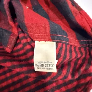 LL Bean Red/Black Scotch Plaid Cotton Flannel Button Shirt Relaxed Fit LARGE thumbnail 11