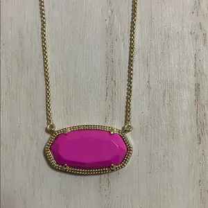 Kendra Scott Elisa Magenta Magnesite/gold color border pendant necklace thumbnail 2