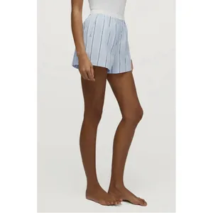 PETITE PLUME Women's Twill Sleep Shorts in Blue “Coastal Stripe” - Large - NWT thumbnail 10