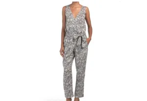 Anthropologie Cloth & Stone sleeveless animal print jumpsuit Sz M thumbnail 4