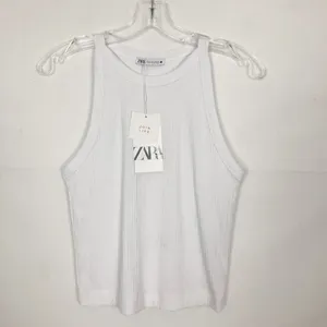 NWT ZARA White Ribbed Crop Top Size Small thumbnail 6