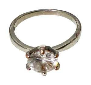 Sterling Silver 925 CZ Solataire Ring 6 Prong Setting Size‎ 7 thumbnail 1