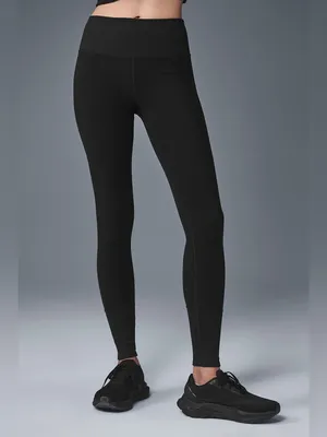 ALO High-Waist Alosoft Lounge Legging in Black Size L thumbnail 3