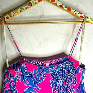 Lilly Pulitzer pink tropical print silk tank thumbnail 2