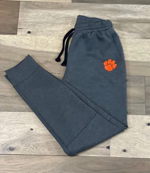 NCAA Clemson Sweatpants Size S Gray Elastic Waist Drawstring Embroidered Logo thumbnail 1