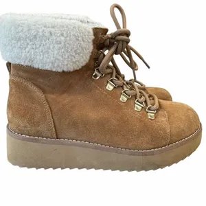 Sam Edelman Franc Suede Hiking Platform Wedge Booties Faux Fur Trim Size 6.5 thumbnail 10
