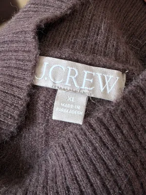 J CREW Ribbed Mockneck Sweater in Supersoft yarn Size XL Brown Knit BM209 thumbnail 3