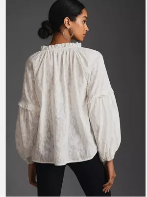 Forever That Girl x Anthropologie Long Sleeve Justine Blouse Women’s Small thumbnail 2