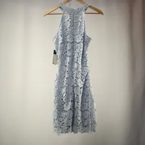 NWT Lulus Love Poem Lace Mini Dress in Light Blue Size Large‎ thumbnail 6