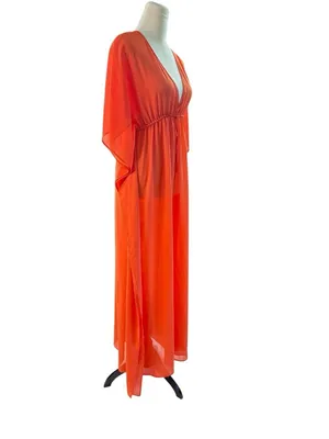 *Tommy Bahama Sheer Maxi Swim Cover-Up Womens S? Orange Beach Resort Travel thumbnail 3