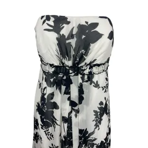 David’s Bridal Black White Floral Strapless Bridal Bridesmaid Party Dress 10 NWT thumbnail 3
