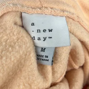 A New Day Peach Orange Cotton Blend Fleece Pullover Cropped‎ Hoodie Women's M thumbnail 3