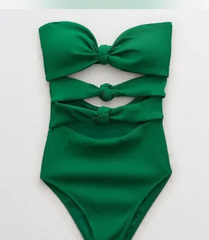 Green Triple Knot One Piece Swimsuit thumbnail 1