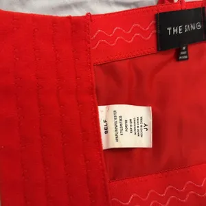 The SANG Red Faux Leather Bustier Top Sz M thumbnail 6