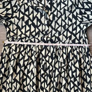 Zara New Long Print Collar Dress Black thumbnail 15
