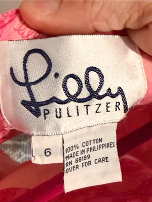 Vintage Lilly Pulitzer White Tag Pink Flamingo Dot Print Logo Mini Dress H2F thumbnail 9