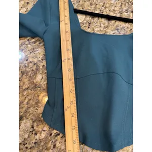 Abercrombie & Fitch Women Green Corset Long Sleeve Crop Top Square Neck Size XS thumbnail 8