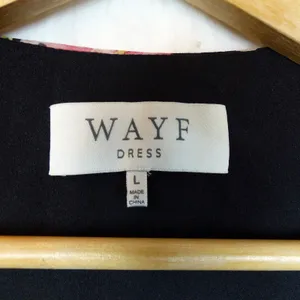 WAYF Palermo Wrap Dress Womens L Black Floral Chiffon High Low Maxi Romantic thumbnail 13