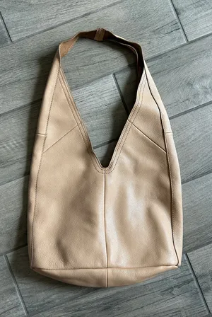 Vince Camuto Pebbled Leather Shoulder Hobo in Tan thumbnail 1