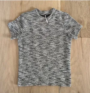 Free People Marled Gray ish White Short Sleeve Shirt Size Small thumbnail 1