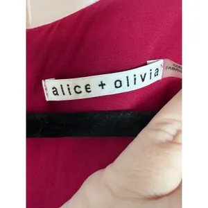Alice‎ + Olivia Silk Top Raspberry Pink Sleeveless Lace Trim Size 8 Zip Back thumbnail 5