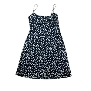 Abercrombie & Fitch Julia Heart Print Valentines Slip Mini Dress Small Black thumbnail 3