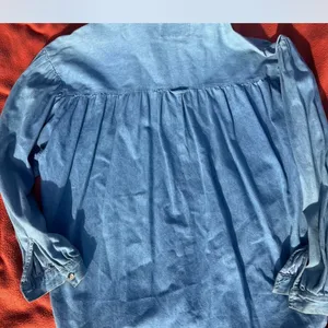Vintage Blue Denim Blouse Size XL thumbnail 5
