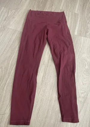 High-Waist Burgundy Leggings thumbnail 1