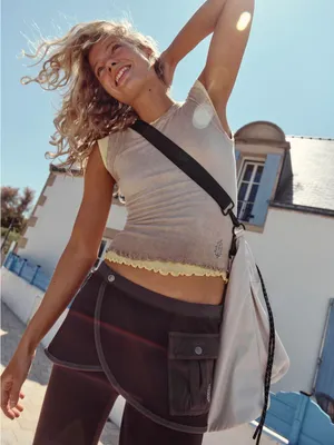 NWOT Free People Movement Double Point Tee in Sandy Size XS/S thumbnail 2